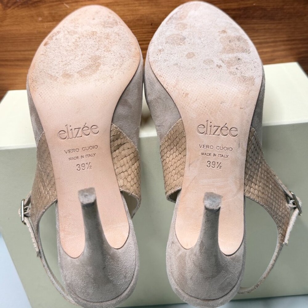 Elizee Italian Handcrafted Suede and Python Print… - image 11